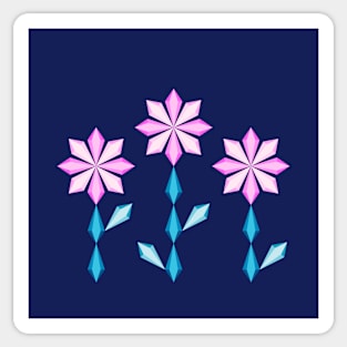 Pink frozen flowers design, version two Sticker